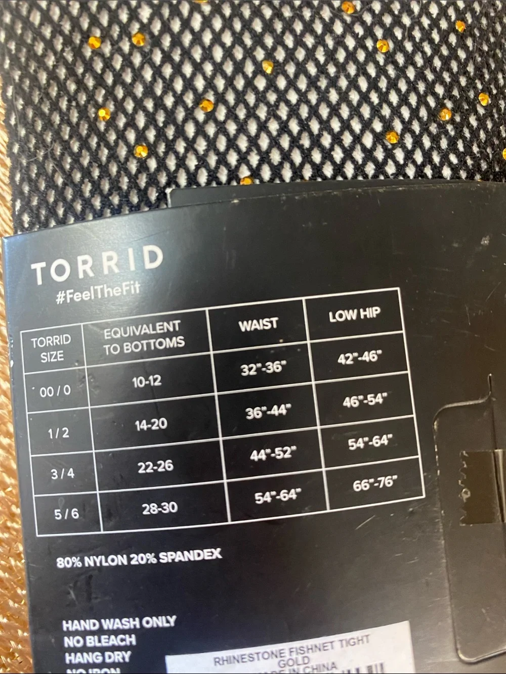 torrid Black Fishnet Tights with Gold Rhinestones